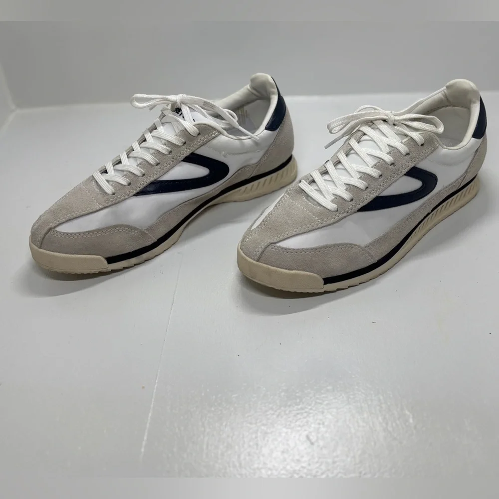 Tretorn Nylite Sneakers Women’s 8 White Gray Suede Leather Casual Retro Trainer - Picture 1 of 14